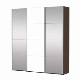 прайм 3-дверный (210) Зеркало/Белое стекло/Зеркало 210