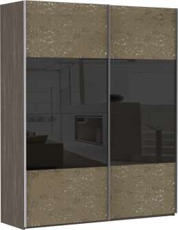 Эста 2-х дверный, зеркала, стекло Магнолия (160)