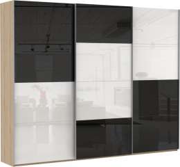 Эста 3-х дверный, 6 стекло белое, 6 стекло черное (240)